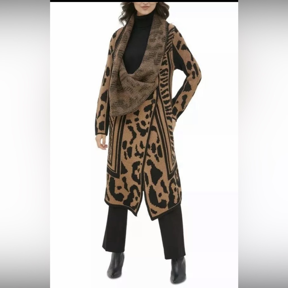 Calvin Klein brown animal print cardigan